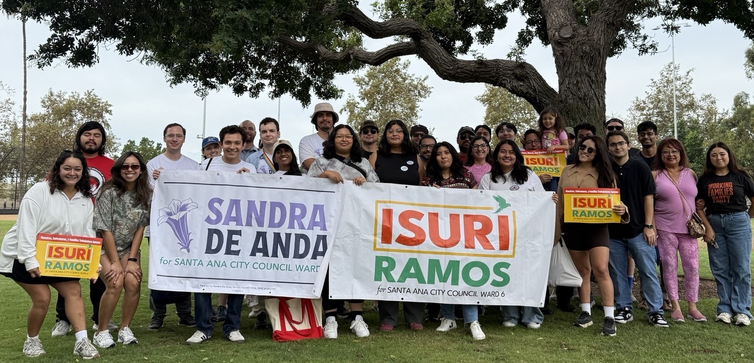 OC DSA members about to canvass for Sandra De Anda and Isuri Ramos.